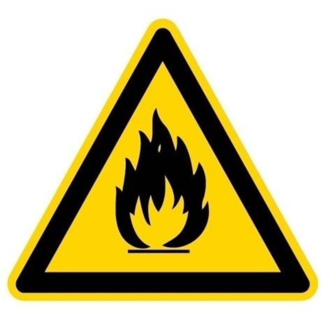 Waarschuwingssticker ntvlambare stoffen, op rol