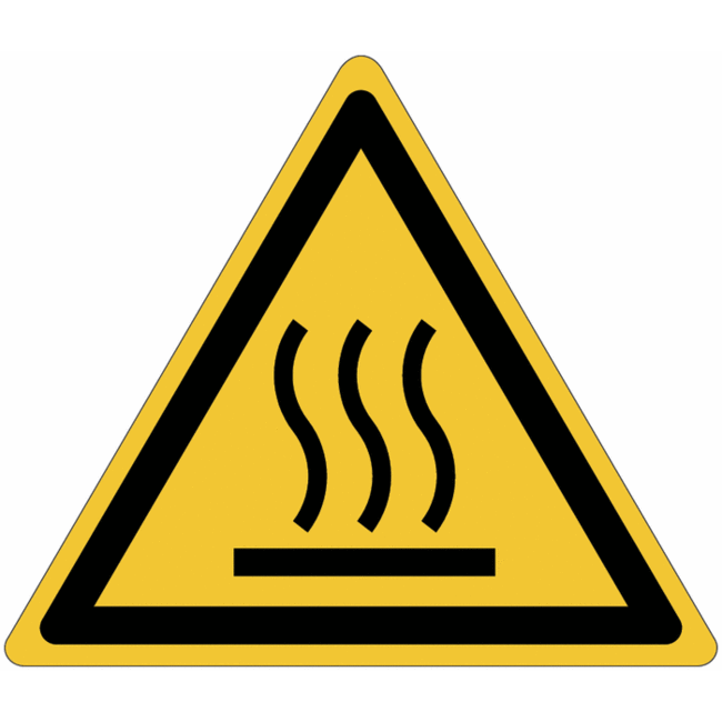 Waarschuwingssticker hoge temperaturen, op rol