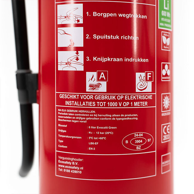 Lithium 6 Liter brandblusser