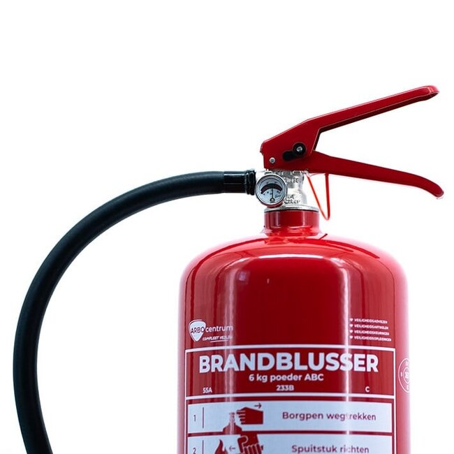 Poederblusser 6 kg met ophangbeugel en drukindicator