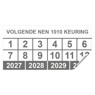 Keuringssticker volgende NEN 1010 keuring rechthoek