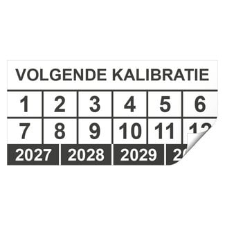Keuringssticker volgende kalibratie rechthoek