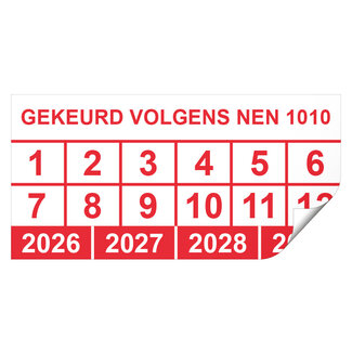 Keuringssticker gekeurd volgens NEN 1010 rechthoek