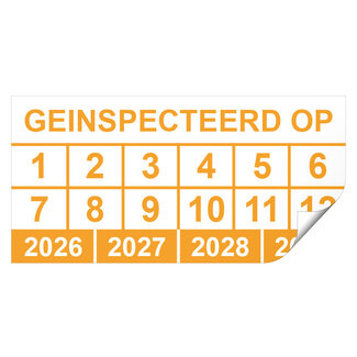 Keuringssticker geïnspecteerd op rechthoek