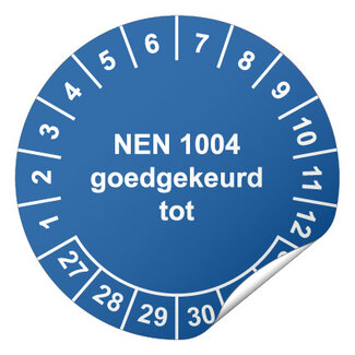 Keuringssticker NEN 1004 goedgekeurd tot