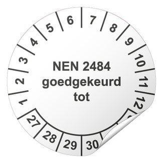 Keuringssticker NEN 2484 goedgekeurd tot