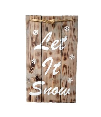 'Let it snow' houten bord
