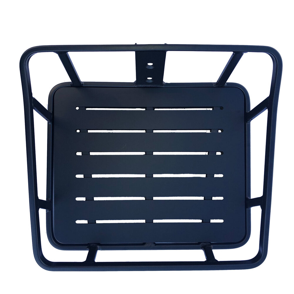 Voorzijde Rooster Drager Fiets Accessoires Drager Aluminium Rooster Mat Zwart | De Bagagedrager Fiets Aluminium Zwarte Bagagedrager O-standaard