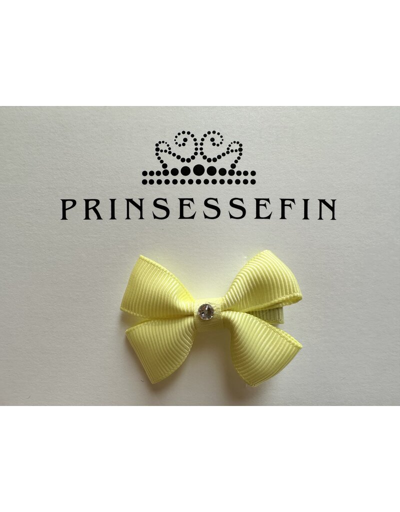 prinsessefin haarclip strikje Estelle geel met swarovski