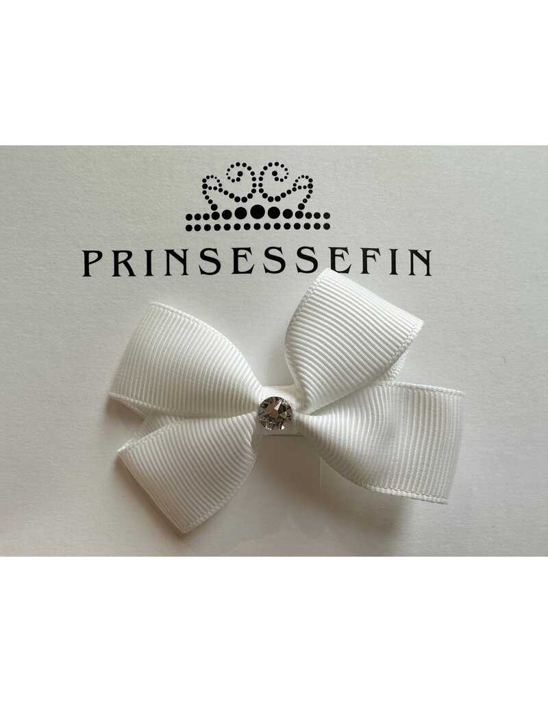 prinsessefin haarclip strik benedicte wit met swarovski