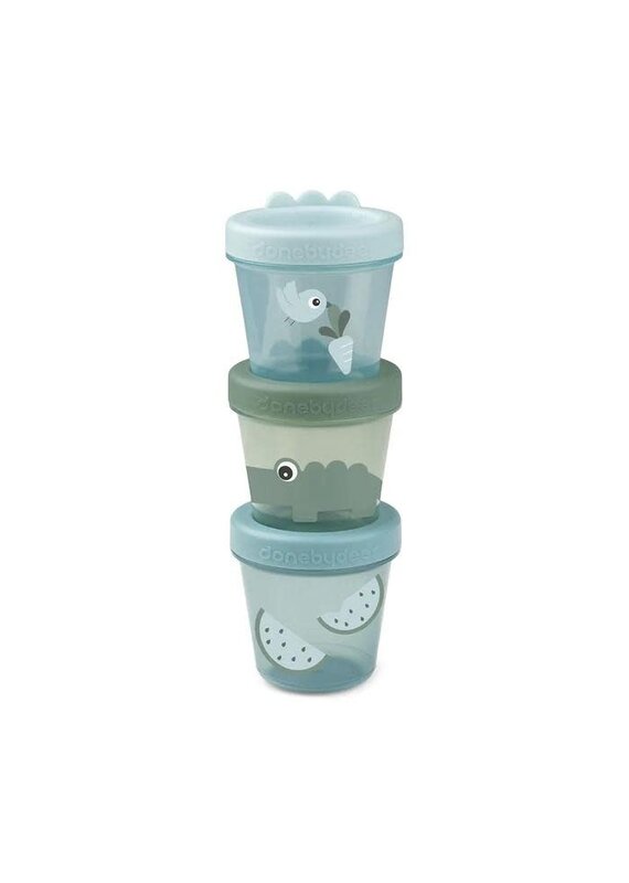 Done by Deer Done by Deer - Baby food container 3-pack Croco Green