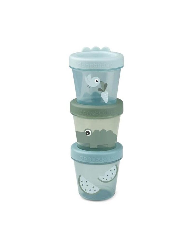 Done by Deer Done by Deer - Baby food container 3-pack Croco Green