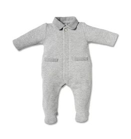 First rompersuit   FIRST TEDDY ESSENTIALS GREY Pearl Grey