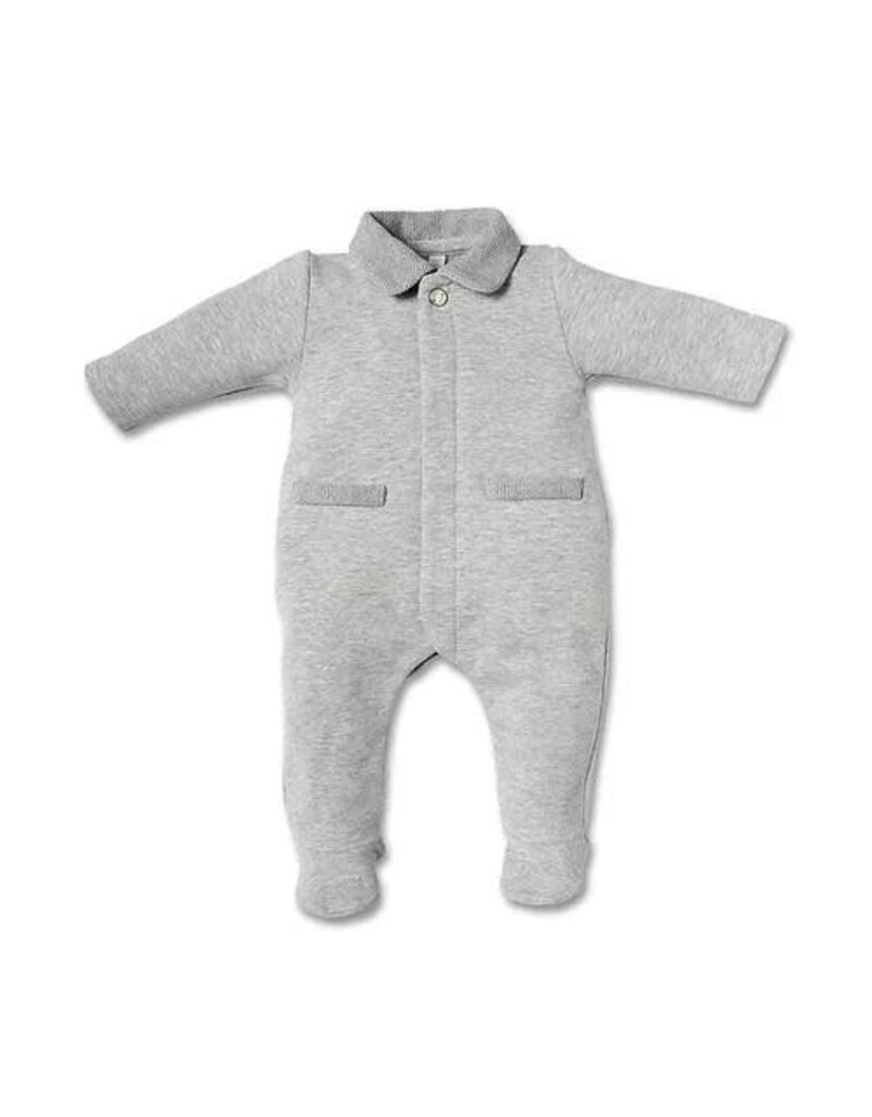 First rompersuit   FIRST TEDDY ESSENTIALS GREY Pearl Grey