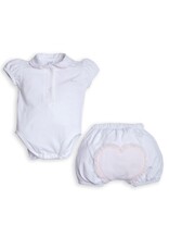 First First G SET body & bloomer hart froufrou white-pink