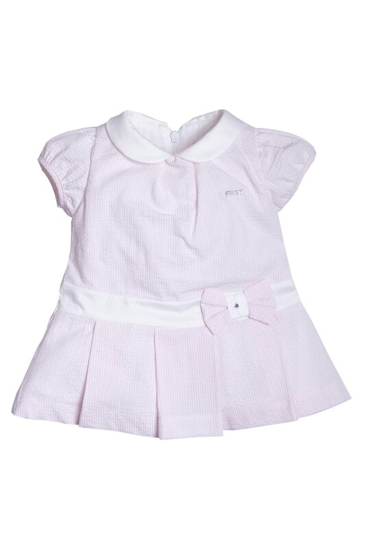 First First BO G polo dress striped white-pink