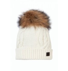 Tartine & Chocolat T&C Bonnet Ecru met pels pompom