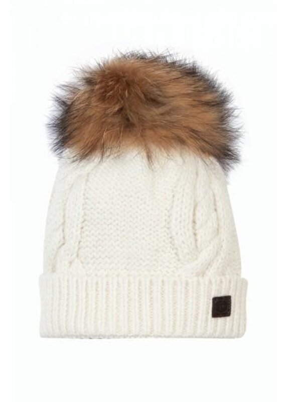 Tartine & Chocolat T&C Bonnet Ecru met pels pompom