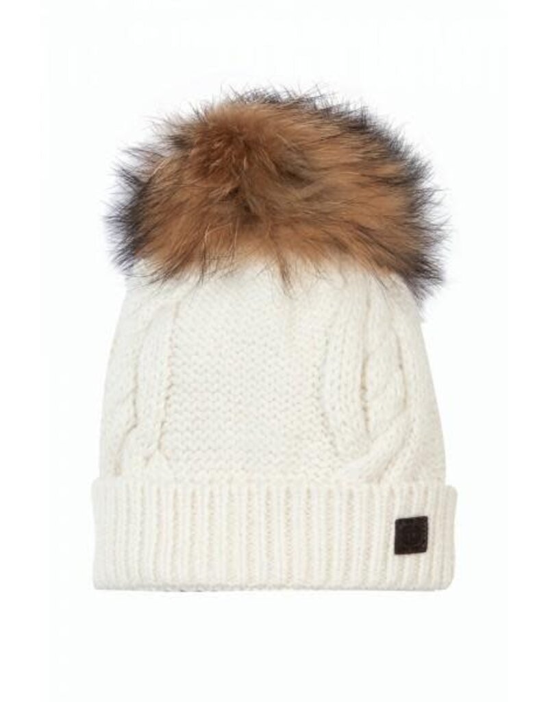 Tartine & Chocolat T&C Bonnet Ecru met pels pompom