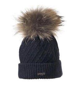 First First HAN knitted bonnet fur ponpon Navy