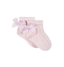 Tartine & Chocolat Tartine et Chocolat kousjes - laag roze - gehaakt met strik