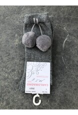 Kniekous met PomPom - grijs