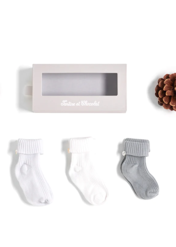 Tartine & Chocolat Tartine & chocolat set sokken - blauw  15/16