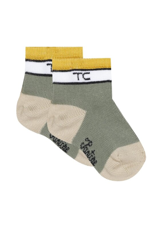 Tartine & Chocolat Tartine et Chocolat - sokje jongen - groen en okergeel