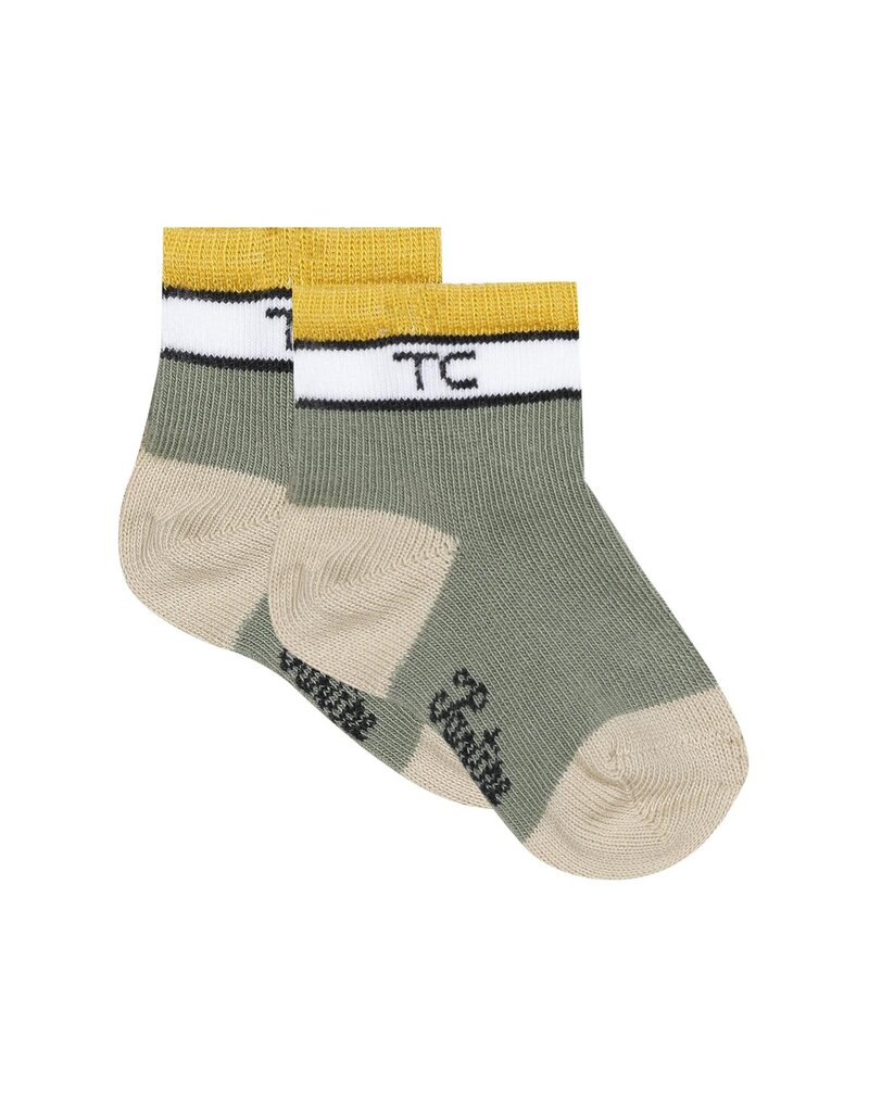 Tartine & Chocolat Tartine et Chocolat - sokje jongen - groen en okergeel