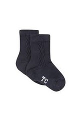 Tartine & Chocolat Tartine et Chocolat - Sokjes jongen - donker blauw met kabelstructuur