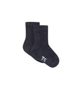 Tartine & Chocolat Tartine et Chocolat - Sokjes jongen - donker blauw met kabelstructuur