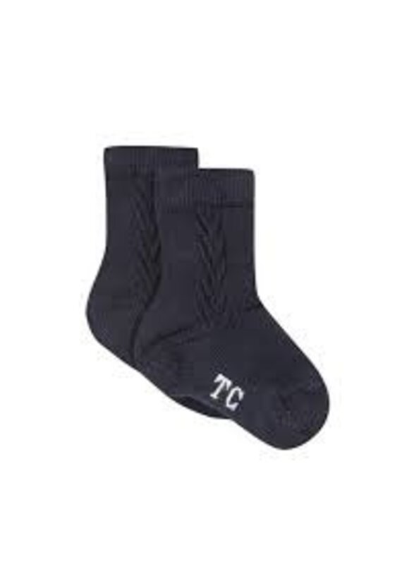 Tartine & Chocolat Tartine et Chocolat - Sokjes jongen - donker blauw met kabelstructuur