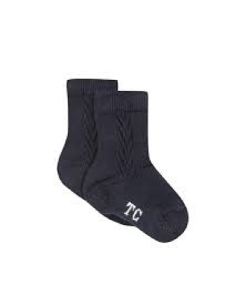 Tartine & Chocolat Tartine et Chocolat - Sokjes jongen - donker blauw met kabelstructuur