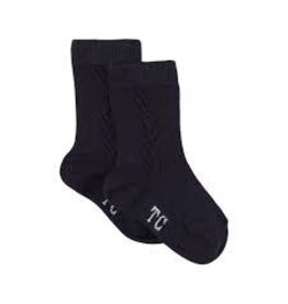 Tartine & Chocolat Tartine et Chocolat - Sokjes jongen - marine blauw met kabelstructuur