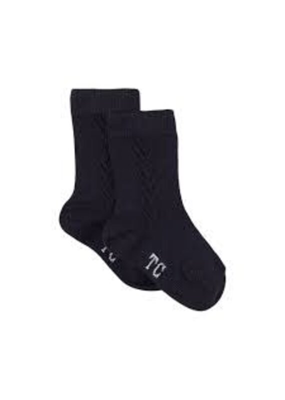 Tartine & Chocolat Tartine et Chocolat - Sokjes jongen - marine blauw met kabelstructuur