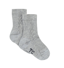 Tartine & Chocolat Tartine et Chocolat - Sokjes jongen - grijs met kabelstructuur