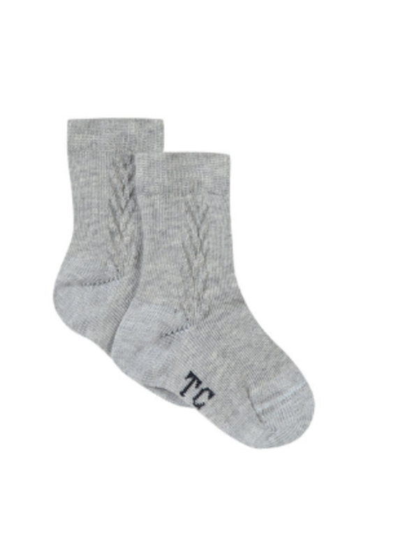 Tartine & Chocolat Tartine et Chocolat - Sokjes jongen - grijs met kabelstructuur