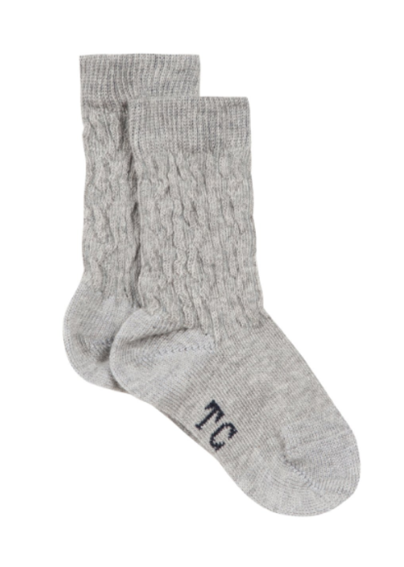 Tartine & Chocolat Tartine et Chocolat - Sokjes jongen - grijs met kabelstructuur
