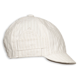 First First beige striped  boys cap sport earprotections
