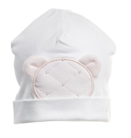 First First G bonnet teddy PERLES White-Blush Pink