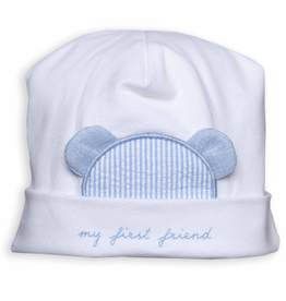 First First bonnet xl teddy my first friend white-azzuro