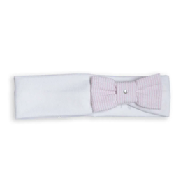 First First G Hairband striped bow white-pink