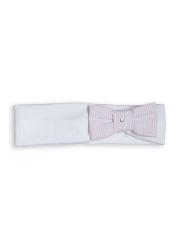 First First G Hairband striped bow white-pink