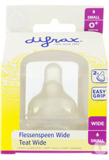 Difrax Difrax Flessenspeen Natural Wide Small 2pcs