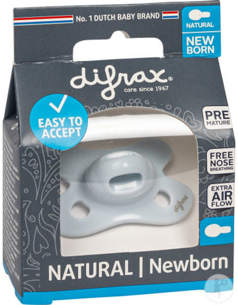 Difrax Difrax Fopspeen Natural Newborn Uni Blauw