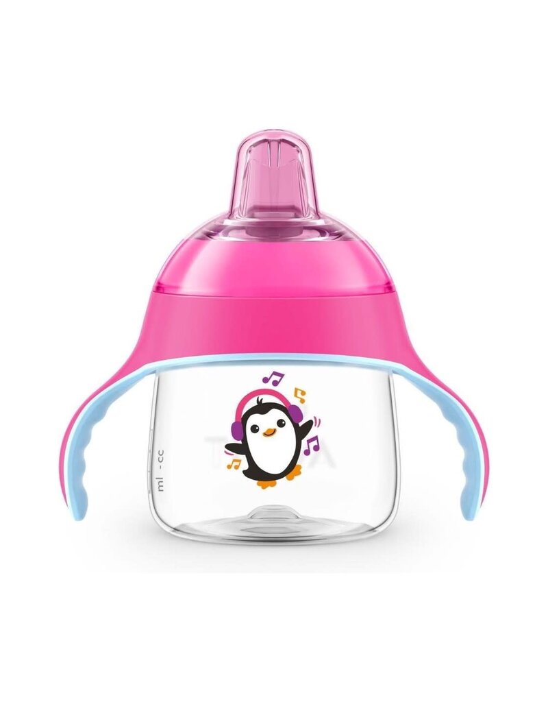 Avent Lekvrije Pinguin beker 200ml Roze