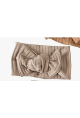 Bow headband / wide ribbed jersey - earth tones Dark beige