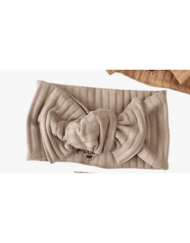 Bow headband / wide ribbed jersey - earth tones Dark beige