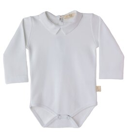 Baby Gi Baby Gi- white bodysuit piqué collar