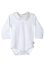 Baby Gi Baby Gi-WHITE COTTON BODYSUIT WITH LACE IN COLLAR